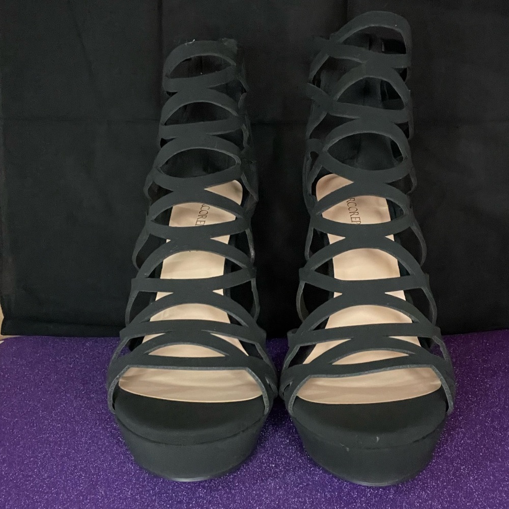 MARCOREPUBLIC Alexandra Womens Open Toe High Heels Platform Shoes Stiletto